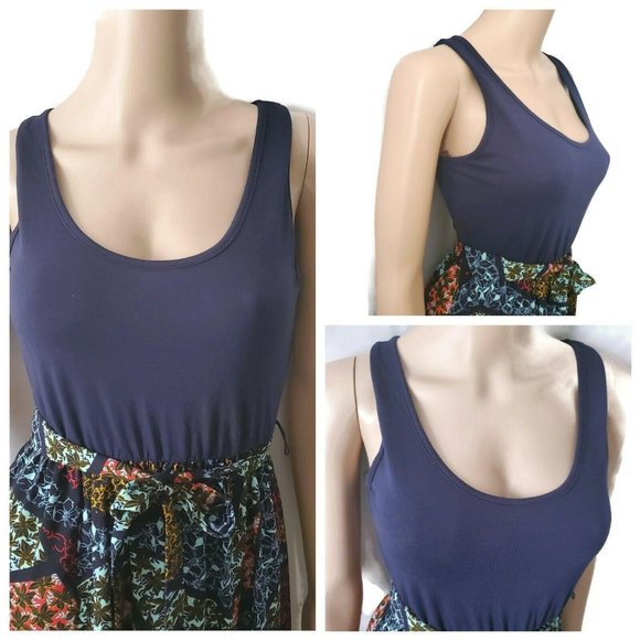 Love Fire Women's Belted Waist Multicolor Print Maxi Summer Dress Size Medium - Picture 3 of 11